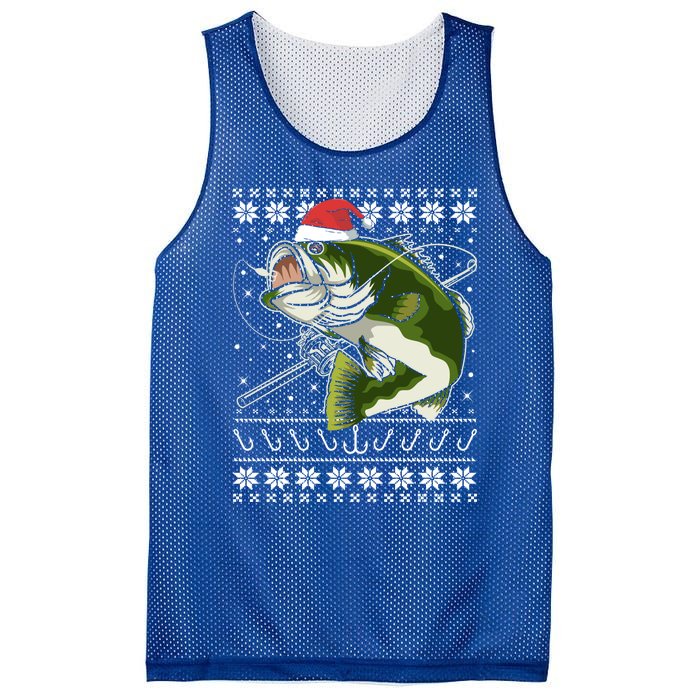 Ugly Christmas Fishing Gift Mesh Reversible Basketball Jersey Tank