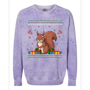 Ugly Christmas Funny Squirrel Lovers Xmas Holiday Gift Colorblast Crewneck Sweatshirt