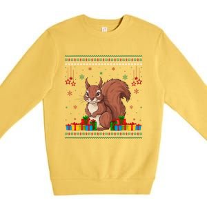 Ugly Christmas Funny Squirrel Lovers Xmas Holiday Gift Premium Crewneck Sweatshirt