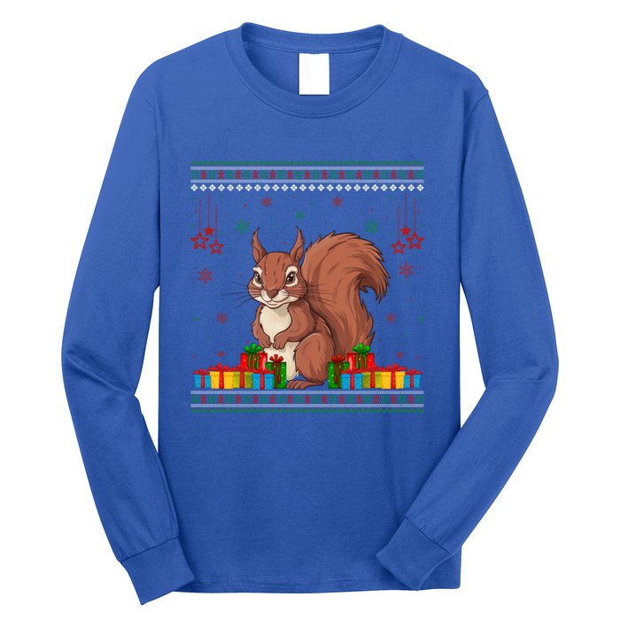 Ugly Christmas Funny Squirrel Lovers Xmas Holiday Gift Long Sleeve Shirt