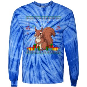 Ugly Christmas Funny Squirrel Lovers Xmas Holiday Gift Tie-Dye Long Sleeve Shirt