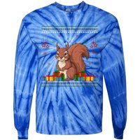 Ugly Christmas Funny Squirrel Lovers Xmas Holiday Gift Tie-Dye Long Sleeve Shirt