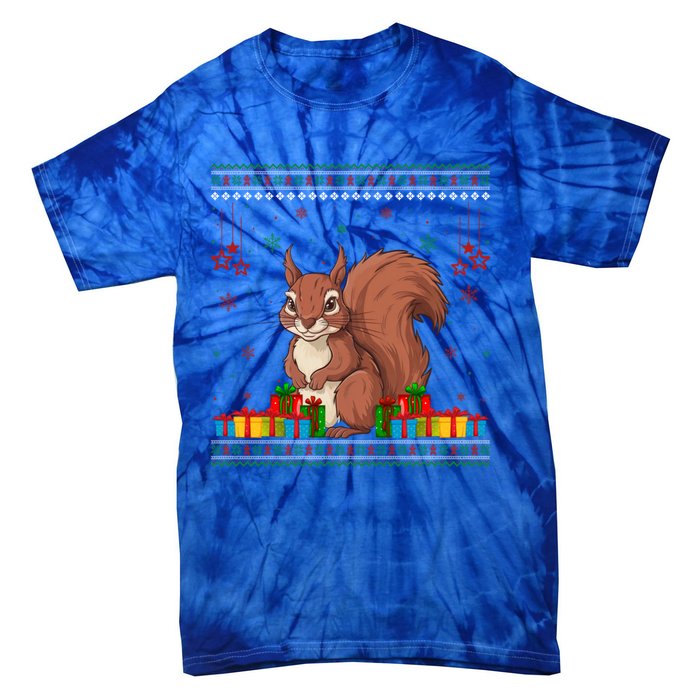 Ugly Christmas Funny Squirrel Lovers Xmas Holiday Gift Tie-Dye T-Shirt