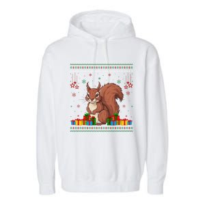 Ugly Christmas Funny Squirrel Lovers Xmas Holiday Gift Garment-Dyed Fleece Hoodie