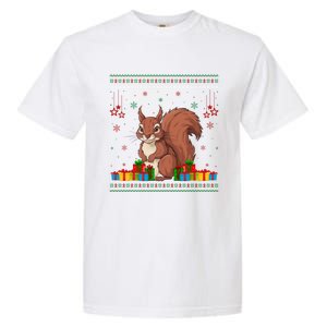 Ugly Christmas Funny Squirrel Lovers Xmas Holiday Gift Garment-Dyed Heavyweight T-Shirt