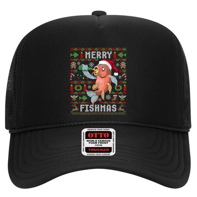 Ugly Christmas Fish Merry Fishmas Christmas Gift Trucker Hat