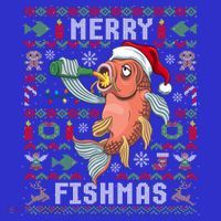 Ugly Christmas Fish Merry Fishmas Christmas Gift T-Shirt