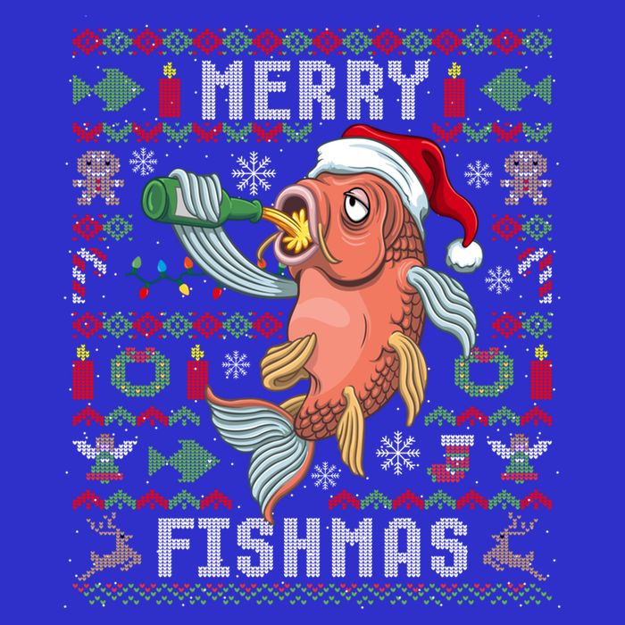 Ugly Christmas Fish Merry Fishmas Christmas Gift T-Shirt