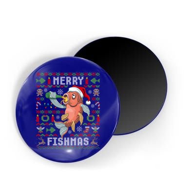 Ugly Christmas Fish Merry Fishmas Christmas Gift Magnet