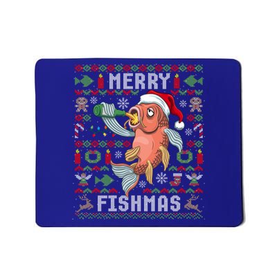 Ugly Christmas Fish Merry Fishmas Christmas Gift Mousepad