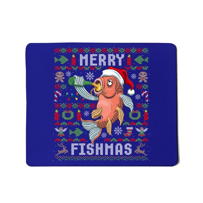 Ugly Christmas Fish Merry Fishmas Christmas Gift Mousepad