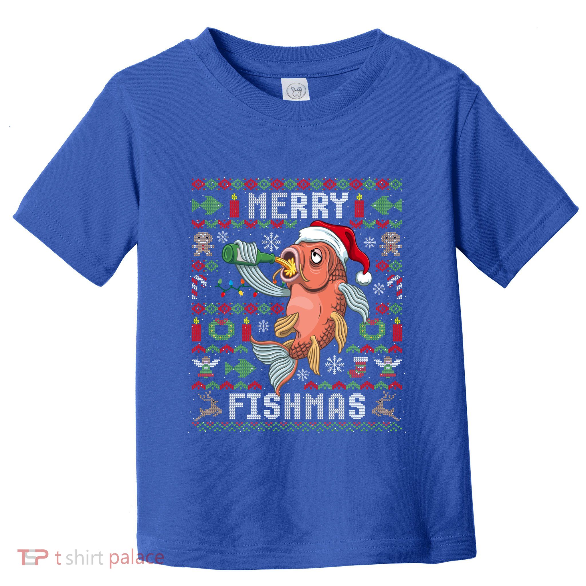 Ugly Christmas Fish Merry Fishmas Christmas Gift Toddler T-Shirt