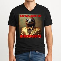 Unhinged Cringe Funny Hemorrhoids Inappropriate Embarrassing V-Neck T-Shirt