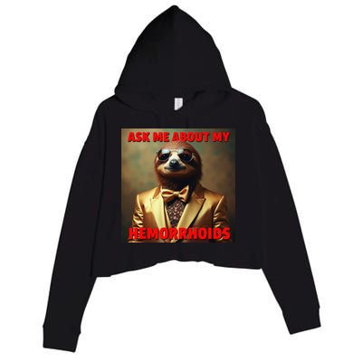 Unhinged Cringe Funny Hemorrhoids Inappropriate Embarrassing Crop Fleece Hoodie