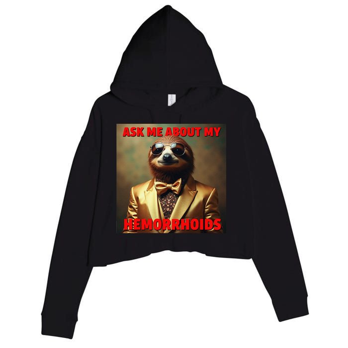 Unhinged Cringe Funny Hemorrhoids Inappropriate Embarrassing Crop Fleece Hoodie