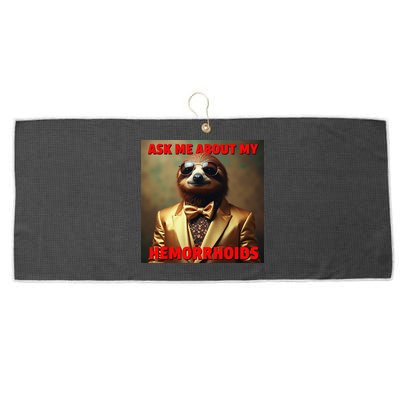 Unhinged Cringe Funny Hemorrhoids Inappropriate Embarrassing Large Microfiber Waffle Golf Towel