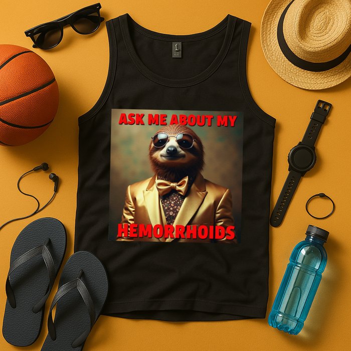 Unhinged Cringe Funny Hemorrhoids Inappropriate Embarrassing Tank Top