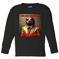Unhinged Cringe Funny Hemorrhoids Inappropriate Embarrassing Toddler Long Sleeve Shirt
