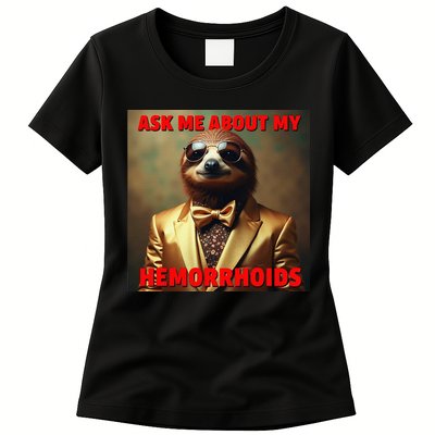 Unhinged Cringe Funny Hemorrhoids Inappropriate Embarrassing Womens T-Shirt