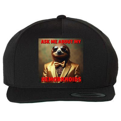 Unhinged Cringe Funny Hemorrhoids Inappropriate Embarrassing Wool Snapback Cap