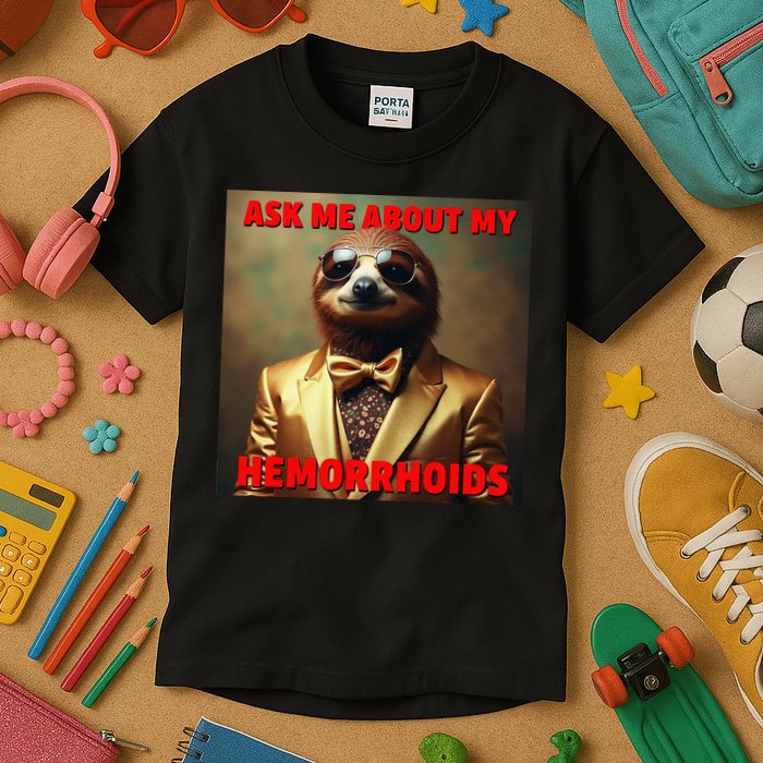 Unhinged Cringe Funny Hemorrhoids Inappropriate Embarrassing Kids T-Shirt