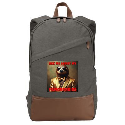 Unhinged Cringe Funny Hemorrhoids Inappropriate Embarrassing Cotton Canvas Backpack