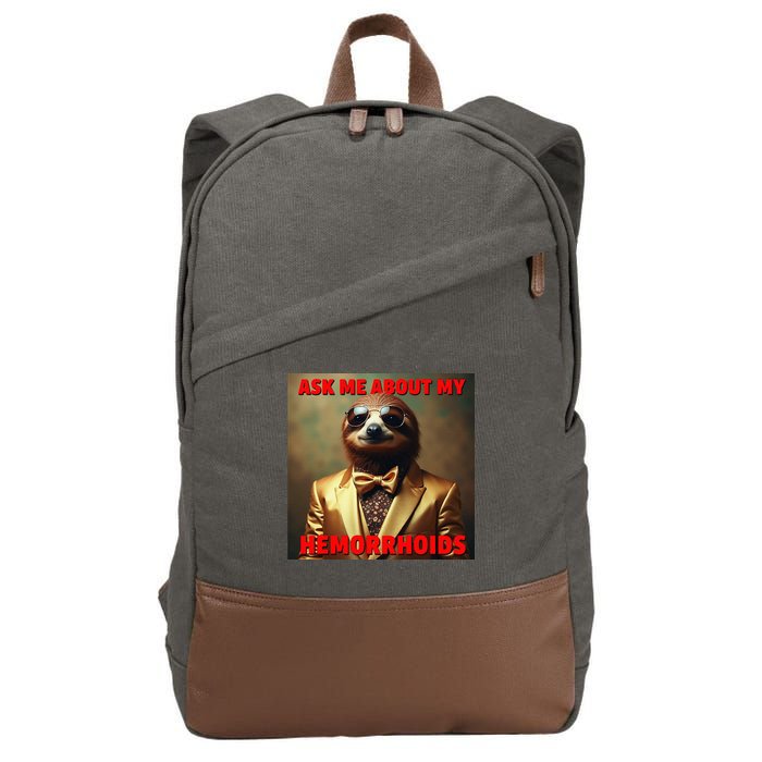 Unhinged Cringe Funny Hemorrhoids Inappropriate Embarrassing Cotton Canvas Backpack