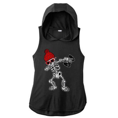 Ugly Christmas Funny Video Game Santa Dabbing Skeleton Gift Cute Gift Ladies PosiCharge Tri-Blend Wicking Draft Hoodie Tank