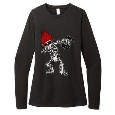 Ugly Christmas Funny Video Game Santa Dabbing Skeleton Gift Cute Gift Womens CVC Long Sleeve Shirt