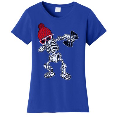 Ugly Christmas Funny Video Game Santa Dabbing Skeleton Gift Cute Gift Women's T-Shirt