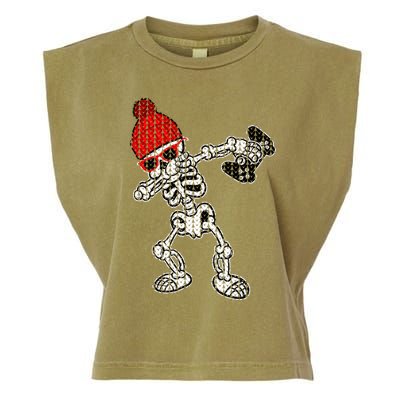 Ugly Christmas Funny Video Game Santa Dabbing Skeleton Gift Cute Gift Garment-Dyed Women's Muscle Tee