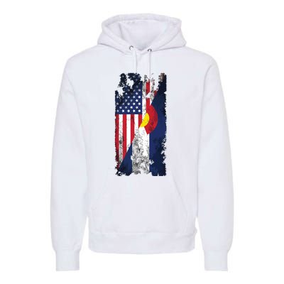 Usa Colorado Flags United States Of America Coloradans Premium Hoodie