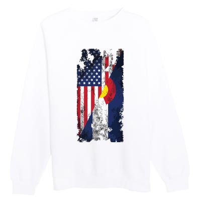 Usa Colorado Flags United States Of America Coloradans Premium Crewneck Sweatshirt