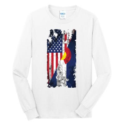 Usa Colorado Flags United States Of America Coloradans Tall Long Sleeve T-Shirt