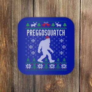 Ugly Christmas Family Sasquatch Pregnant Wife Gift Coaster