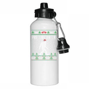 Ugly Christmas Family Sasquatch Pregnant Wife Gift Aluminum Water Bottle