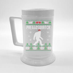 Ugly Christmas Family Sasquatch Pregnant Wife Gift Beer Stein