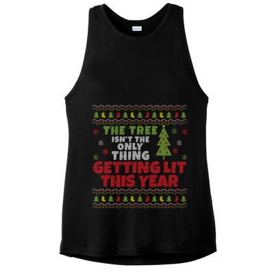 Ugly Christmas Funny Tree IsnT The Only Thing Getting Lit Gift Ladies PosiCharge Tri-Blend Wicking Tank