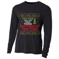 Ugly Christmas Funny Tree IsnT The Only Thing Getting Lit Gift Cooling Performance Long Sleeve Crew