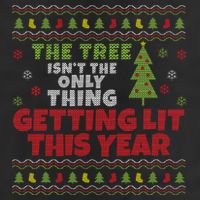 Ugly Christmas Funny Tree IsnT The Only Thing Getting Lit Gift Microfiber Hand Towel