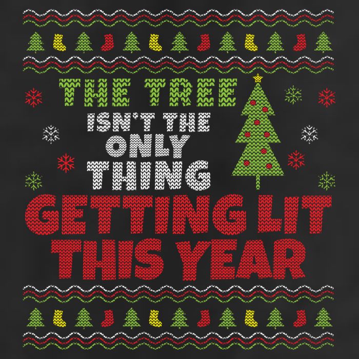 Ugly Christmas Funny Tree IsnT The Only Thing Getting Lit Gift Microfiber Hand Towel