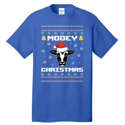 Ugly Christmas Farm Cow Santa Claus Mooey Christmas Gift Tall T-Shirt