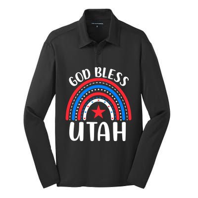 Utah Cool Gift I Love Utah Usa Gift Silk Touch Performance Long Sleeve Polo