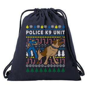 Ugly Christmas Gift Police K9 Unit Drawstring Bag