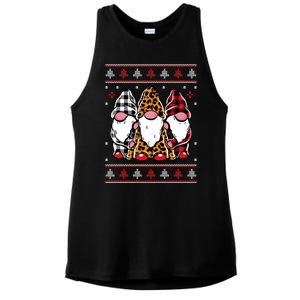 Ugly Christmas Gnomes Ladies PosiCharge Tri-Blend Wicking Tank