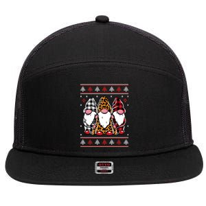 Ugly Christmas Gnomes 7 Panel Mesh Trucker Snapback Hat