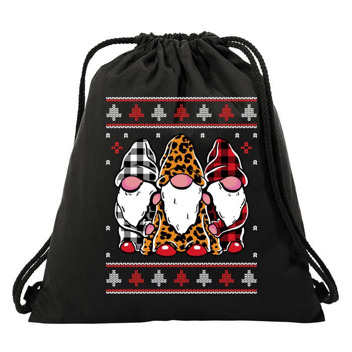Ugly Christmas Gnomes Drawstring Bag