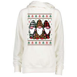 Ugly Christmas Gnomes Womens Funnel Neck Pullover Hood