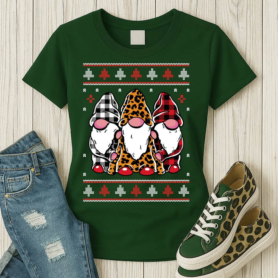 Ugly Christmas Gnomes Womens T-Shirt