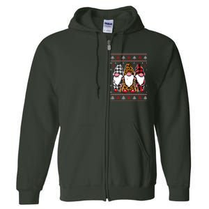 Ugly Christmas Gnomes Full Zip Hoodie